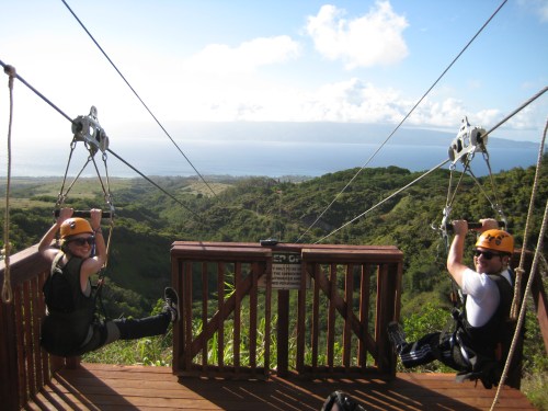 setting off zipline